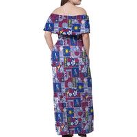 Filipino Maligayang Pasko Family Matching Off Shoulder Maxi Dress and Hawaiian Shirt Pacific Patchwork Xmas Vibes LT9 - Polynesian Pride
