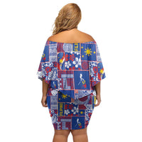 Filipino Maligayang Pasko Family Matching Off Shoulder Short Dress and Hawaiian Shirt Pacific Patchwork Xmas Vibes LT9 - Polynesian Pride