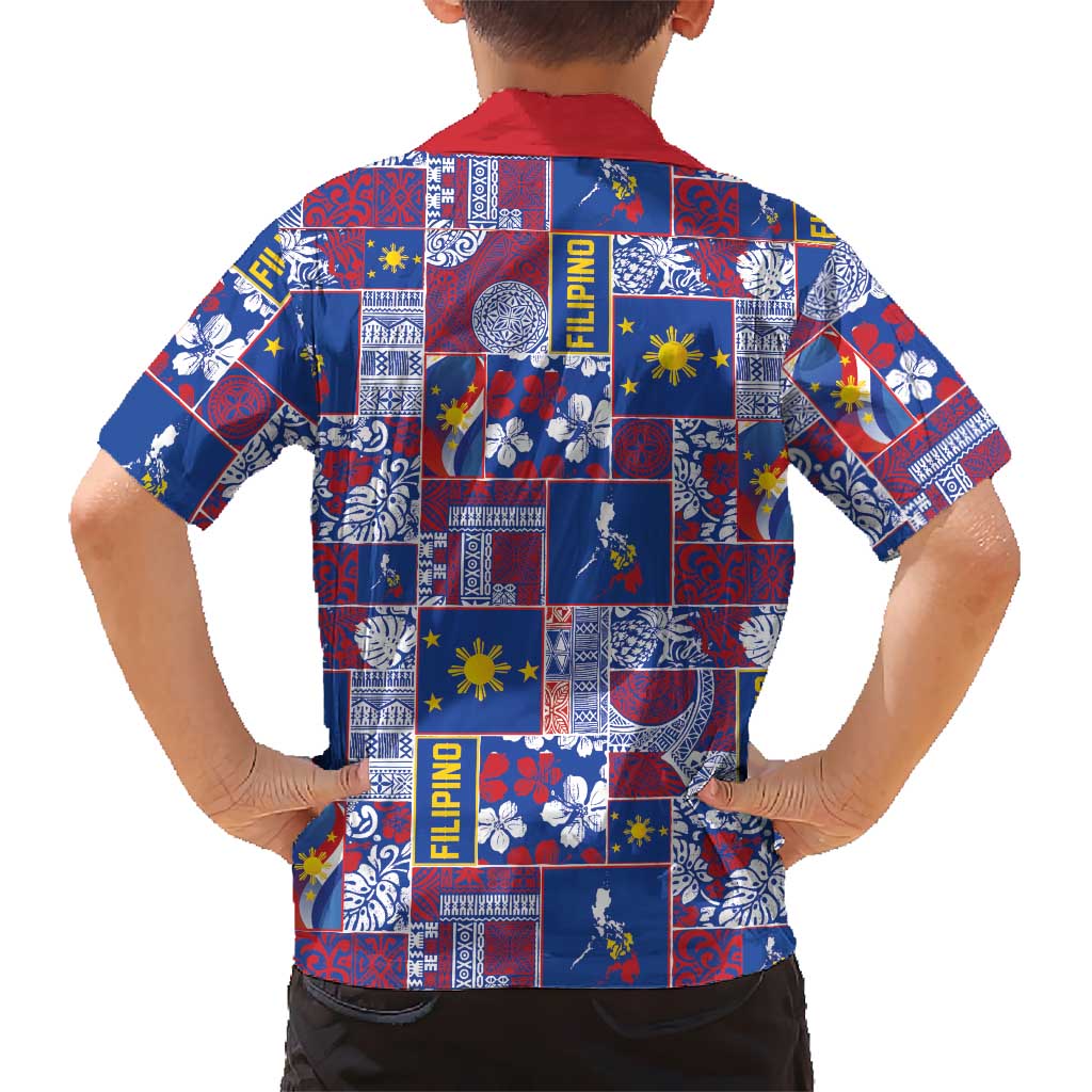 Filipino Maligayang Pasko Family Matching Short Sleeve Bodycon Dress and Hawaiian Shirt Pacific Patchwork Xmas Vibes LT9 - Polynesian Pride