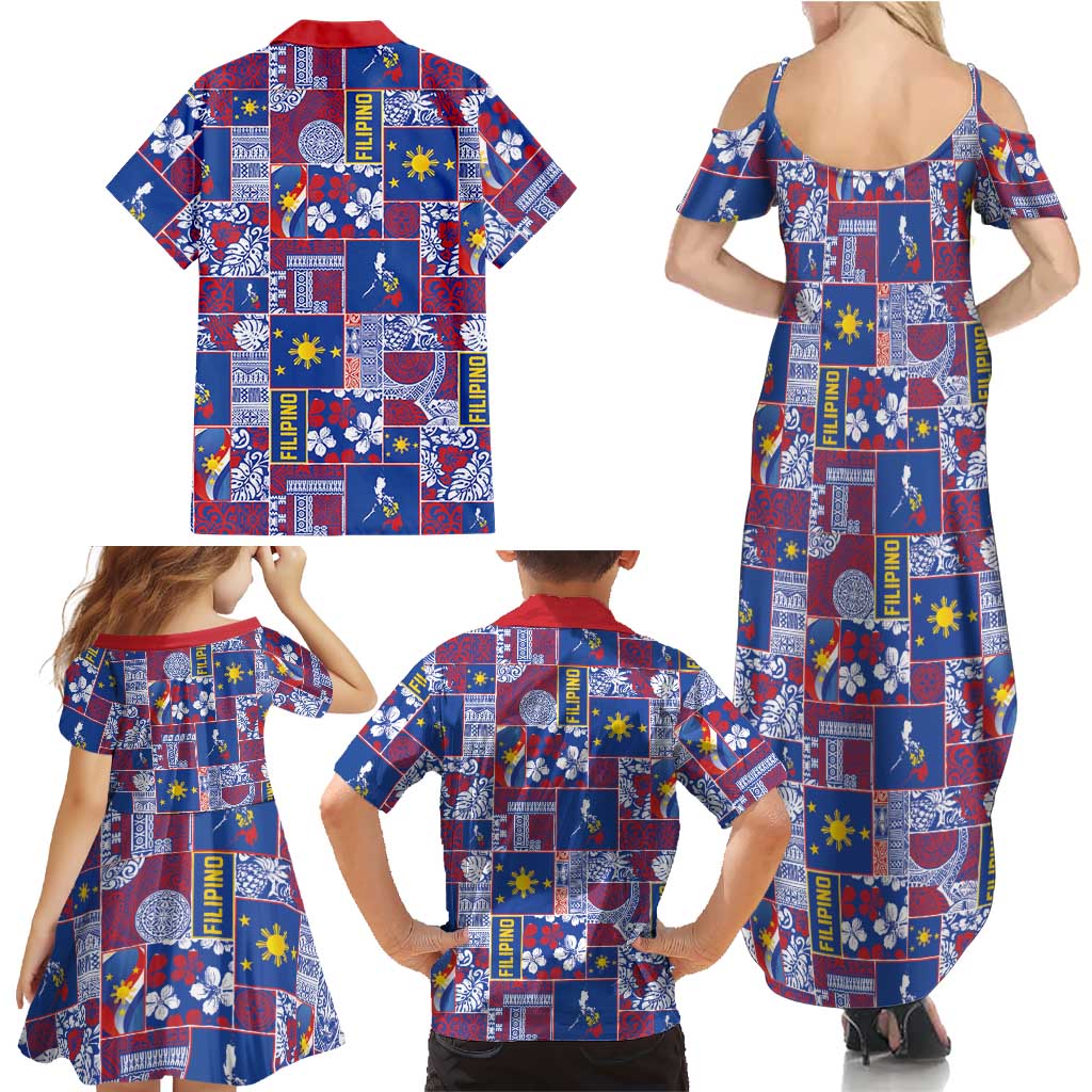 Filipino Maligayang Pasko Family Matching Summer Maxi Dress and Hawaiian Shirt Pacific Patchwork Xmas Vibes LT9 - Polynesian Pride