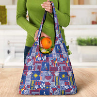 Filipino Maligayang Pasko Grocery Bag Pacific Patchwork Xmas Vibes - Polynesian Pride