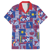 Filipino Maligayang Pasko Hawaiian Shirt Pacific Patchwork Xmas Vibes LT9 Blue - Polynesian Pride