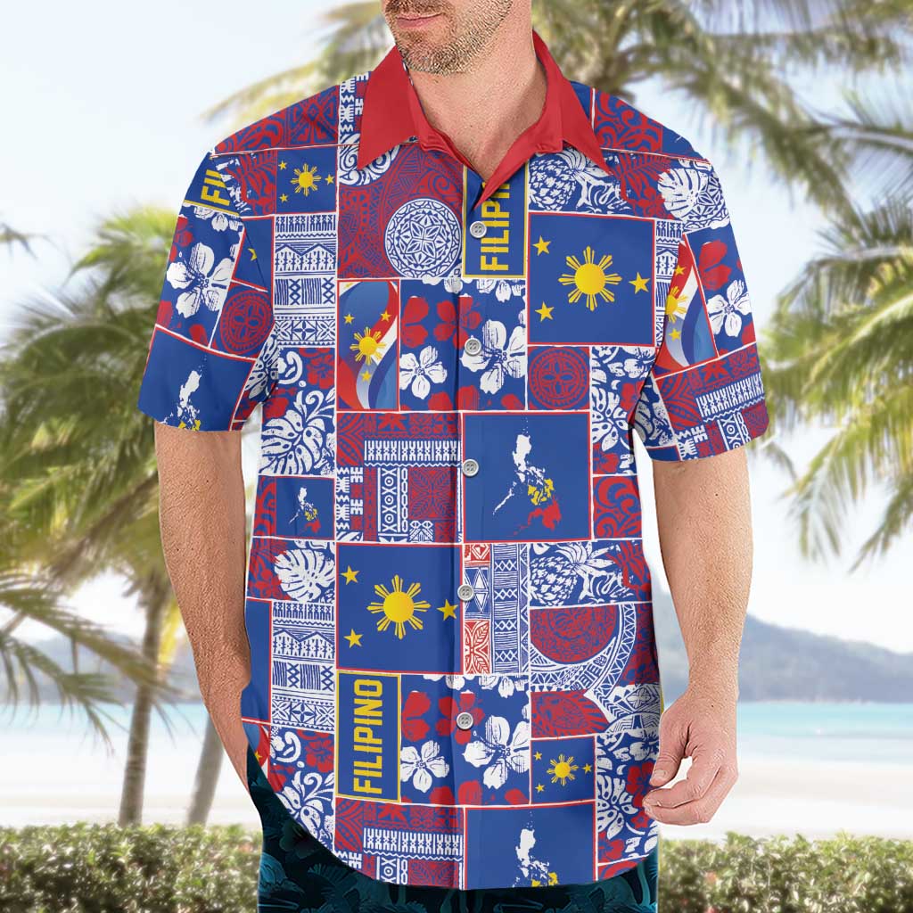 Filipino Maligayang Pasko Hawaiian Shirt Pacific Patchwork Xmas Vibes LT9 - Polynesian Pride