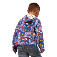 Filipino Maligayang Pasko Kid Hoodie Pacific Patchwork Xmas Vibes - Polynesian Pride