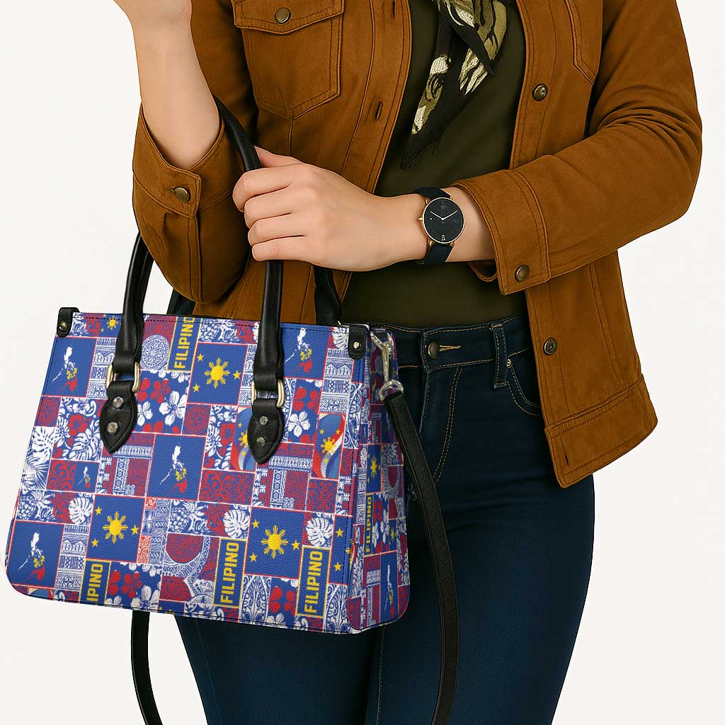 Filipino Maligayang Pasko Leather Bag Pacific Patchwork Xmas Vibes - Polynesian Pride
