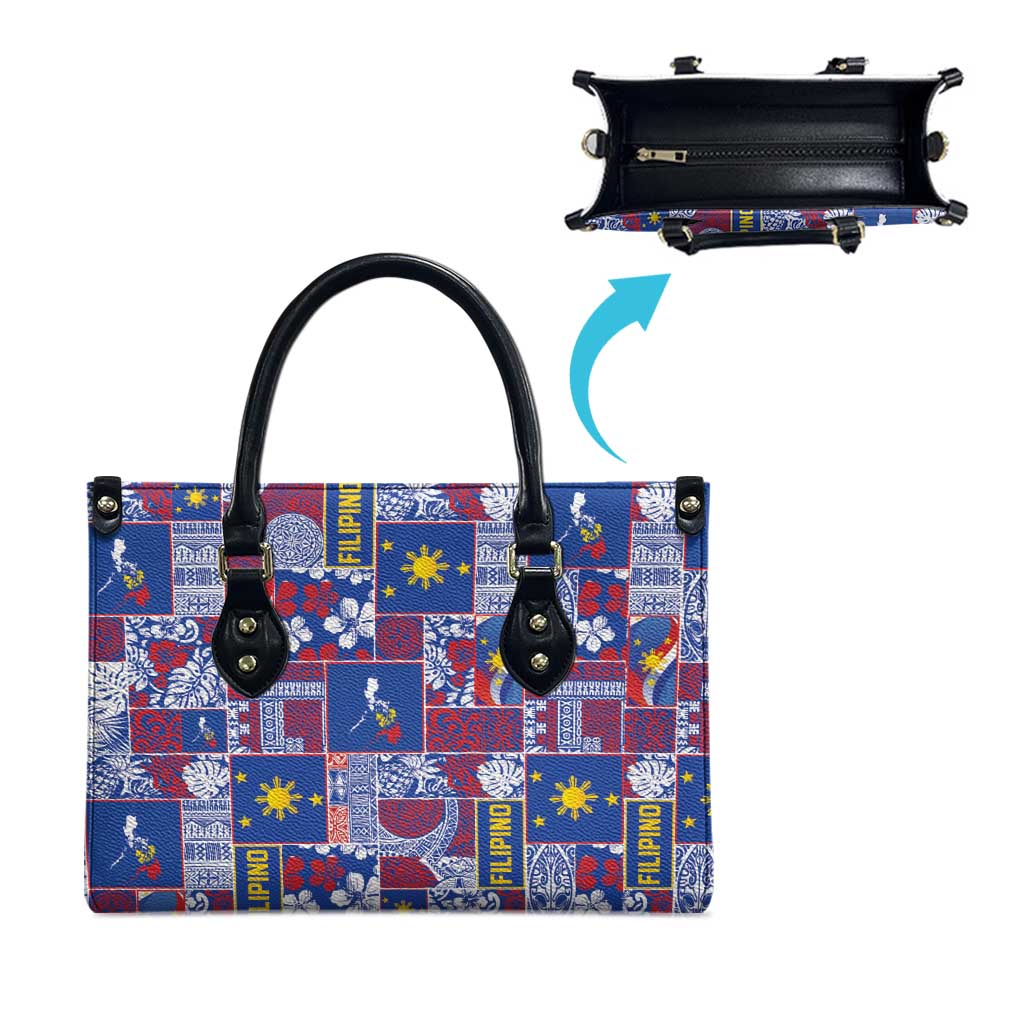 Filipino Maligayang Pasko Leather Bag Pacific Patchwork Xmas Vibes - Polynesian Pride