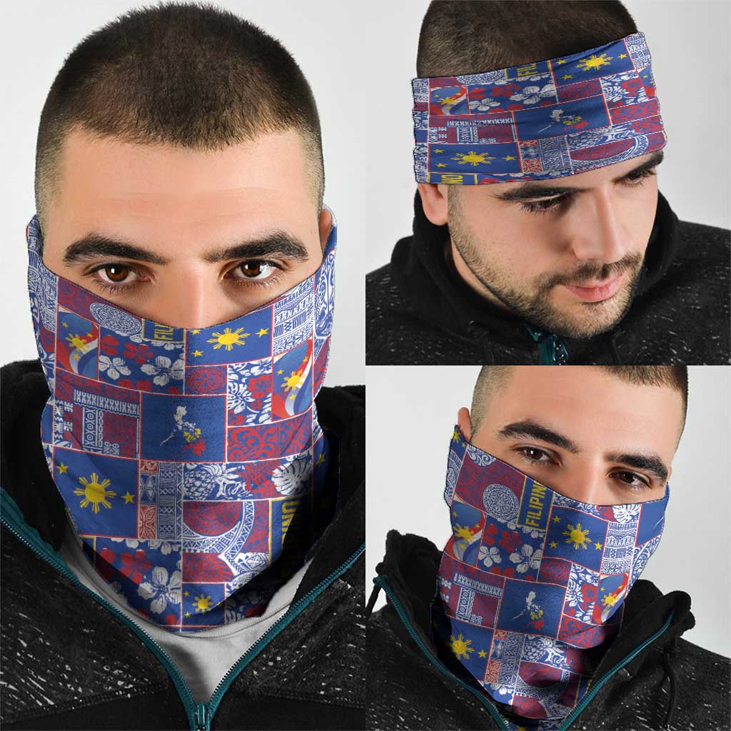 Filipino Maligayang Pasko Neck Gaiter Pacific Patchwork Xmas Vibes - Polynesian Pride