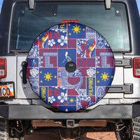 Filipino Maligayang Pasko Spare Tire Cover Pacific Patchwork Xmas Vibes LT9 Blue - Polynesian Pride
