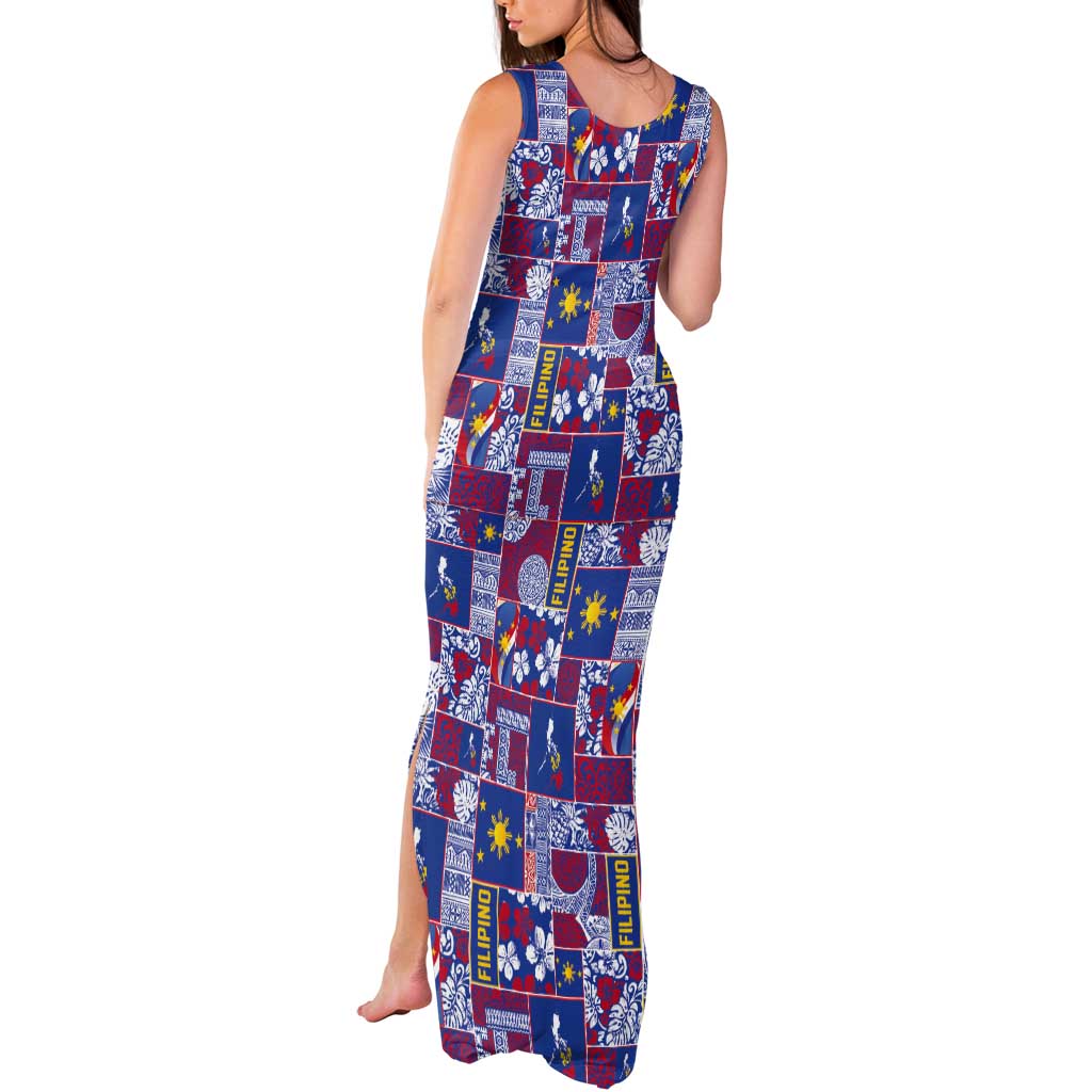 Filipino Maligayang Pasko Tank Maxi Dress Pacific Patchwork Xmas Vibes LT9 - Polynesian Pride
