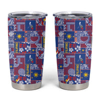 Filipino Maligayang Pasko Tumbler Cup Pacific Patchwork Xmas Vibes LT9 Blue - Polynesian Pride