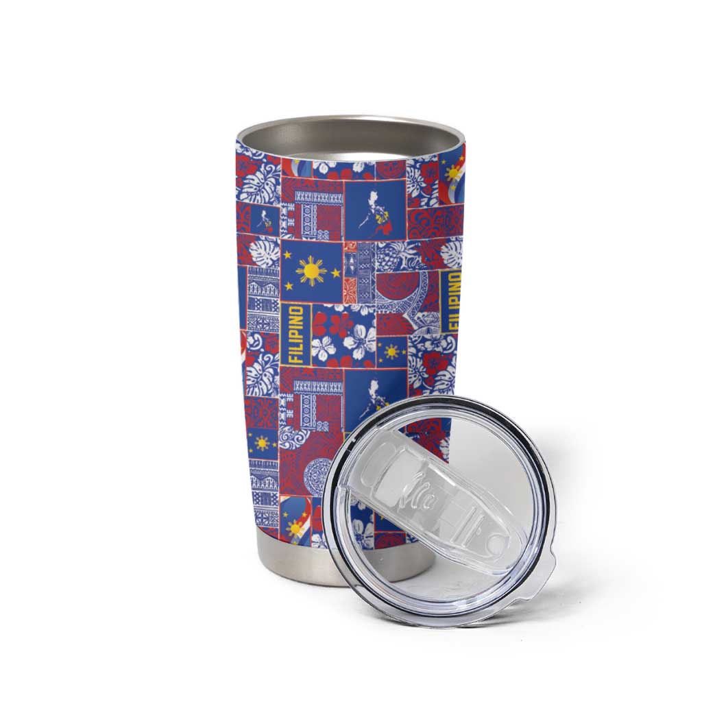 Filipino Maligayang Pasko Tumbler Cup Pacific Patchwork Xmas Vibes LT9 - Polynesian Pride