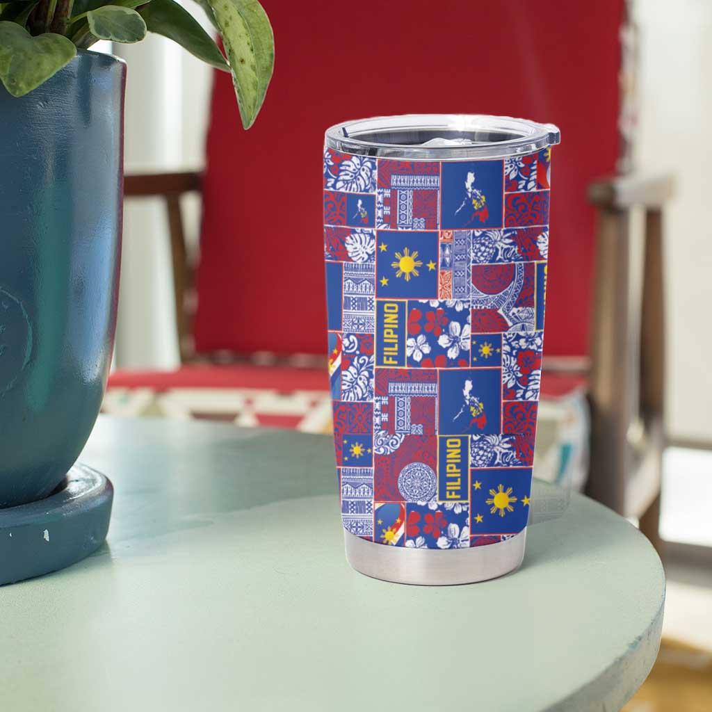 Filipino Maligayang Pasko Tumbler Cup Pacific Patchwork Xmas Vibes LT9 - Polynesian Pride