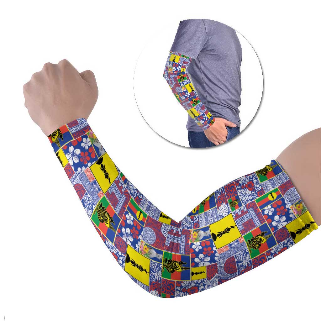 New Caledonia Joyeux Noel Arm Sleeves Pacific Patchwork Xmas Vibes - Polynesian Pride