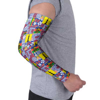 New Caledonia Joyeux Noel Arm Sleeves Pacific Patchwork Xmas Vibes - Polynesian Pride