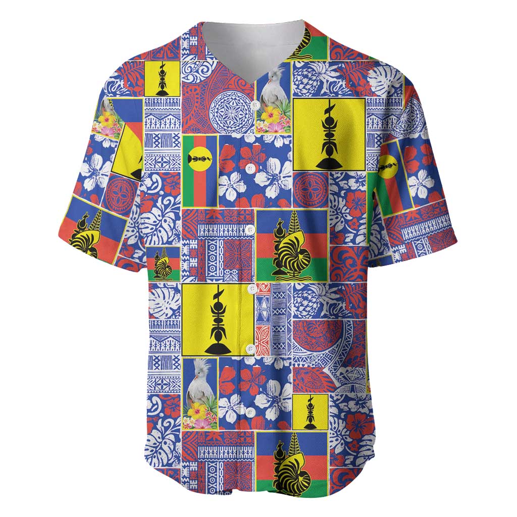 New Caledonia Joyeux Noel Baseball Jersey Pacific Patchwork Xmas Vibes - Polynesian Pride