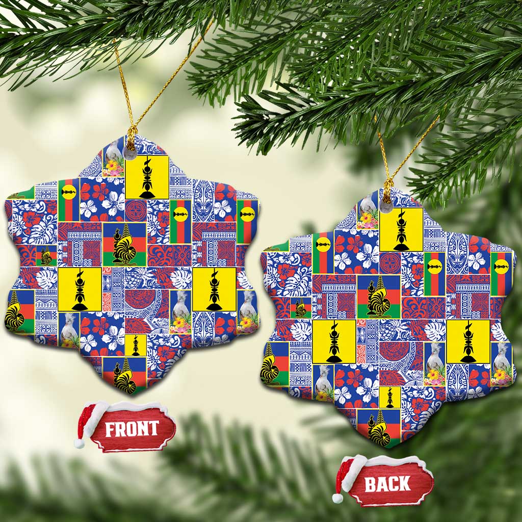 New Caledonia Joyeux Noel Ceramic Ornament Pacific Patchwork Xmas Vibes - Polynesian Pride