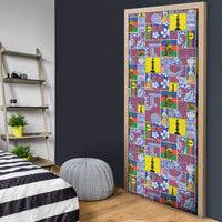 New Caledonia Joyeux Noel Door Cover Pacific Patchwork Xmas Vibes - Polynesian Pride