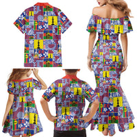 New Caledonia Joyeux Noel Family Matching Mermaid Dress and Hawaiian Shirt Pacific Patchwork Xmas Vibes LT9 - Polynesian Pride