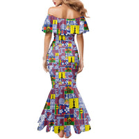 New Caledonia Joyeux Noel Family Matching Mermaid Dress and Hawaiian Shirt Pacific Patchwork Xmas Vibes LT9 - Polynesian Pride
