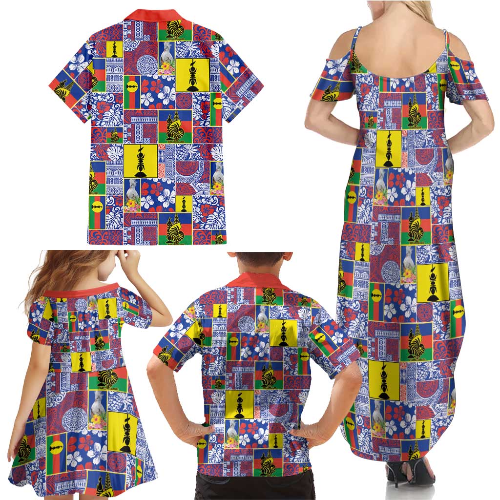 New Caledonia Joyeux Noel Family Matching Summer Maxi Dress and Hawaiian Shirt Pacific Patchwork Xmas Vibes LT9 - Polynesian Pride