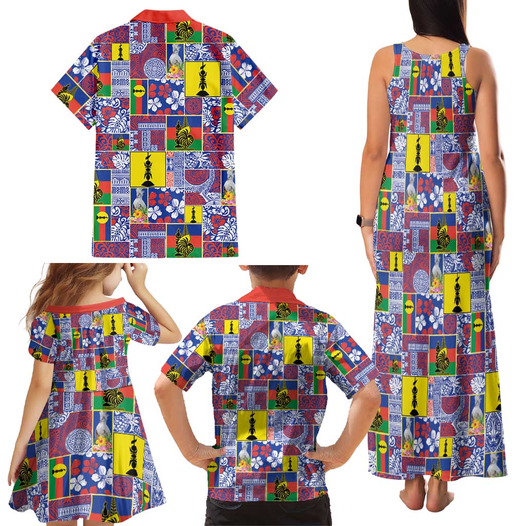 New Caledonia Joyeux Noel Family Matching Tank Maxi Dress and Hawaiian Shirt Pacific Patchwork Xmas Vibes LT9 - Polynesian Pride