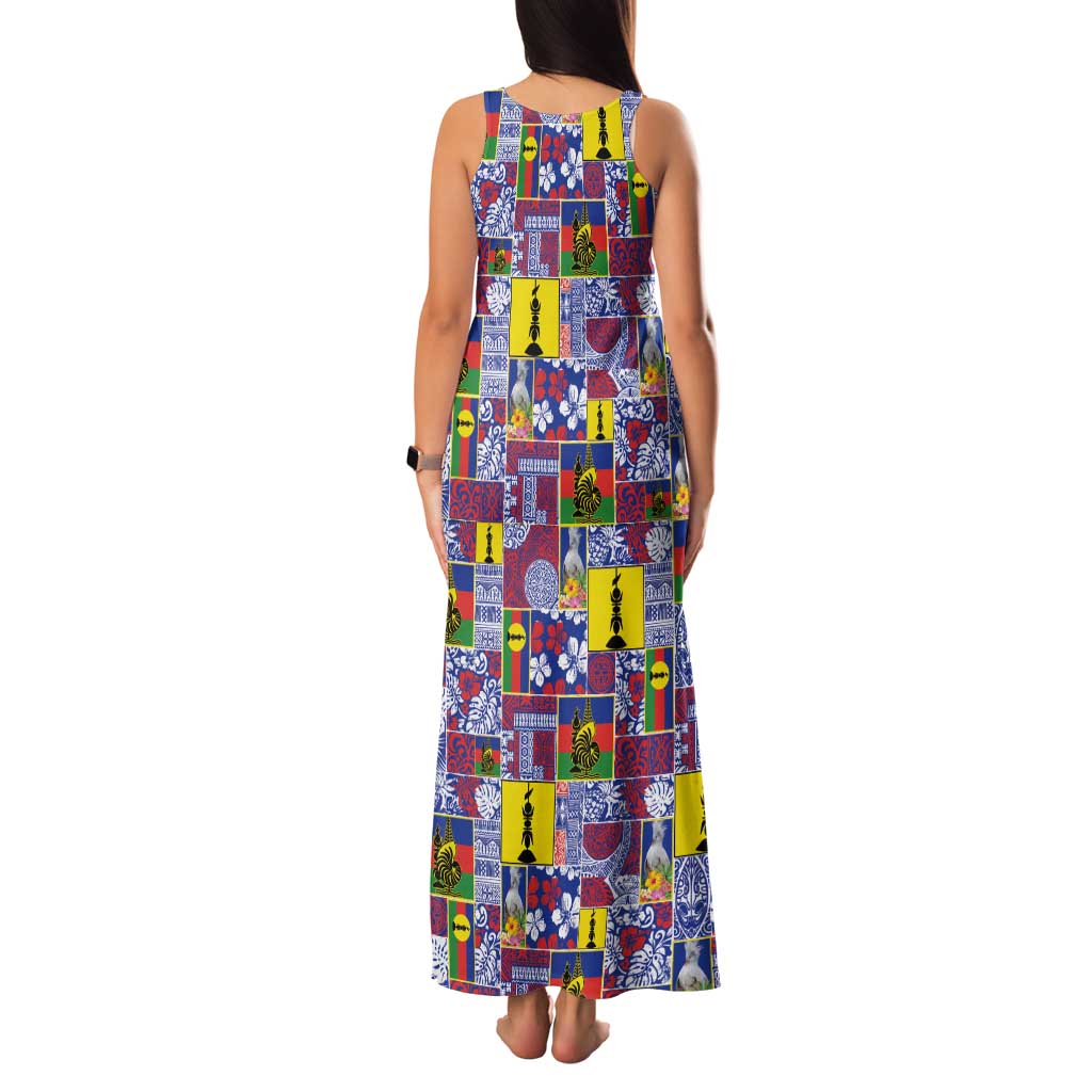 New Caledonia Joyeux Noel Tank Maxi Dress Pacific Patchwork Xmas Vibes LT9 - Polynesian Pride