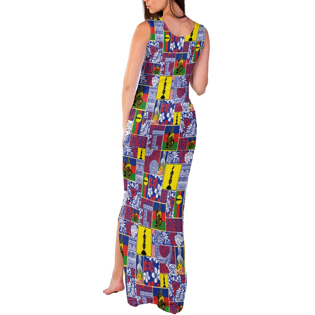 New Caledonia Joyeux Noel Tank Maxi Dress Pacific Patchwork Xmas Vibes LT9 - Polynesian Pride