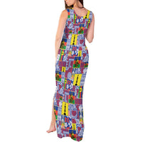 New Caledonia Joyeux Noel Tank Maxi Dress Pacific Patchwork Xmas Vibes LT9 - Polynesian Pride