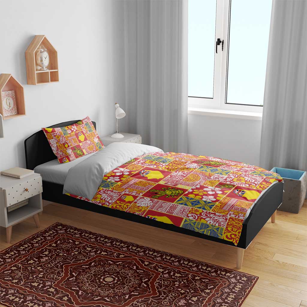 Niue Monuina e Kilisimasi Bedding Set Pacific Patchwork Xmas Vibes - Polynesian Pride