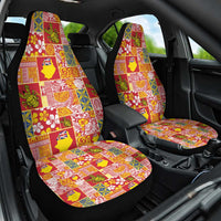 Niue Monuina e Kilisimasi Car Seat Cover Pacific Patchwork Xmas Vibes LT9 One Size Yellow - Polynesian Pride