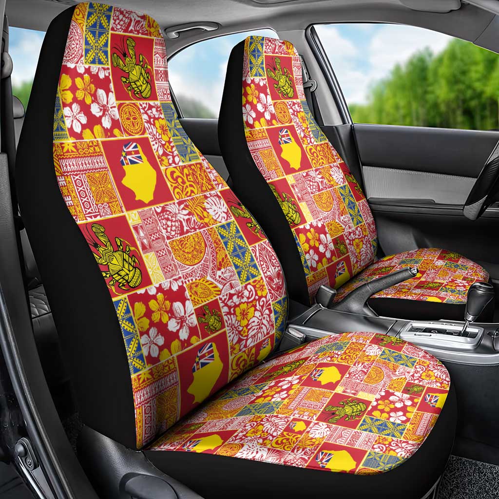 Niue Monuina e Kilisimasi Car Seat Cover Pacific Patchwork Xmas Vibes LT9 - Polynesian Pride