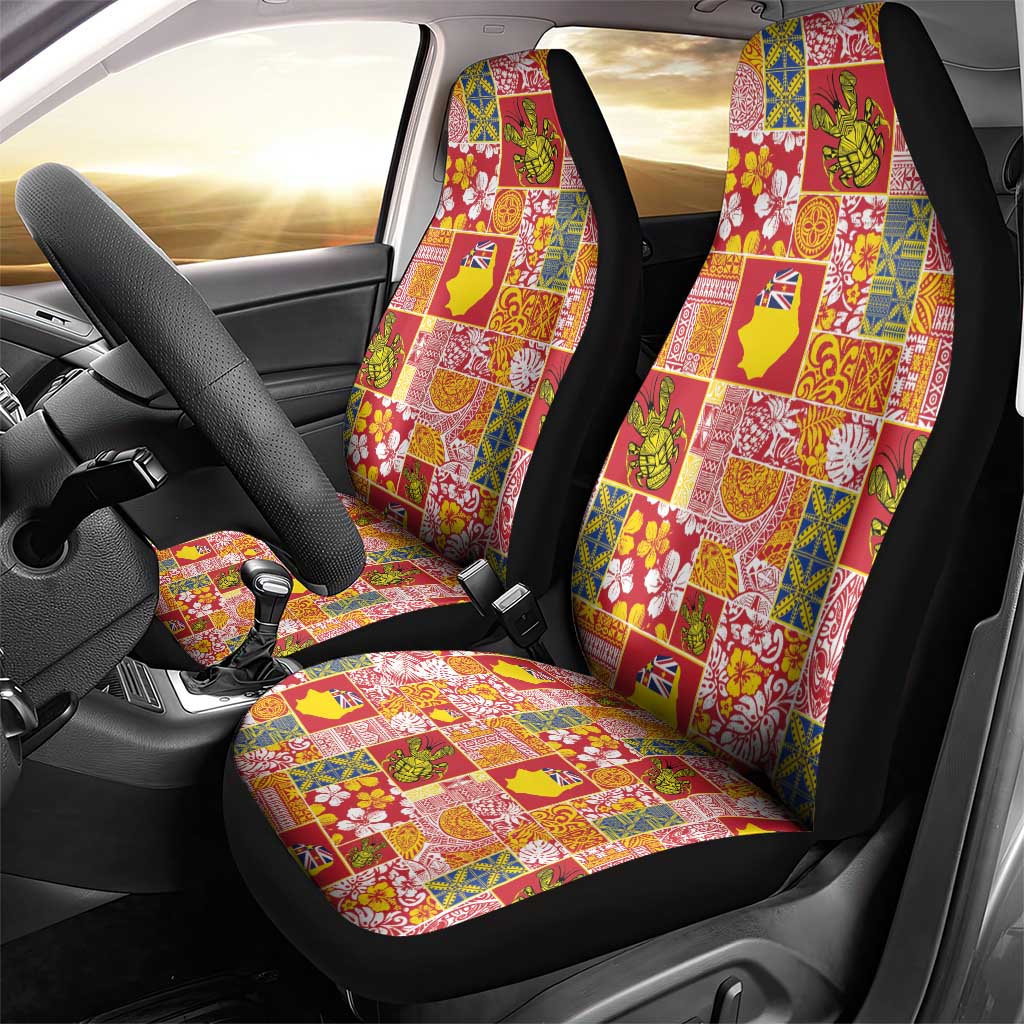 Niue Monuina e Kilisimasi Car Seat Cover Pacific Patchwork Xmas Vibes LT9 - Polynesian Pride