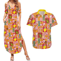 Niue Monuina e Kilisimasi Couples Matching Summer Maxi Dress and Hawaiian Shirt Pacific Patchwork Xmas Vibes - Polynesian Pride