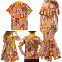 Niue Monuina e Kilisimasi Family Matching Mermaid Dress and Hawaiian Shirt Pacific Patchwork Xmas Vibes LT9 - Polynesian Pride