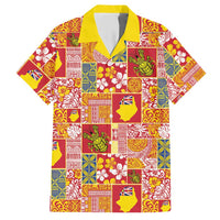 Niue Monuina e Kilisimasi Hawaiian Shirt Pacific Patchwork Xmas Vibes LT9 Yellow - Polynesian Pride