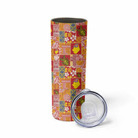 Niue Monuina e Kilisimasi Skinny Tumbler Pacific Patchwork Xmas Vibes LT9 - Polynesian Pride
