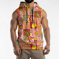 Niue Monuina e Kilisimasi Sleeveless Hoodie Pacific Patchwork Xmas Vibes LT9 - Polynesian Pride