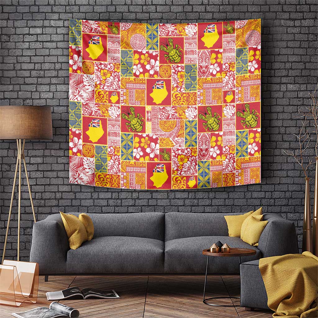 Niue Monuina e Kilisimasi Tapestry Pacific Patchwork Xmas Vibes - Polynesian Pride