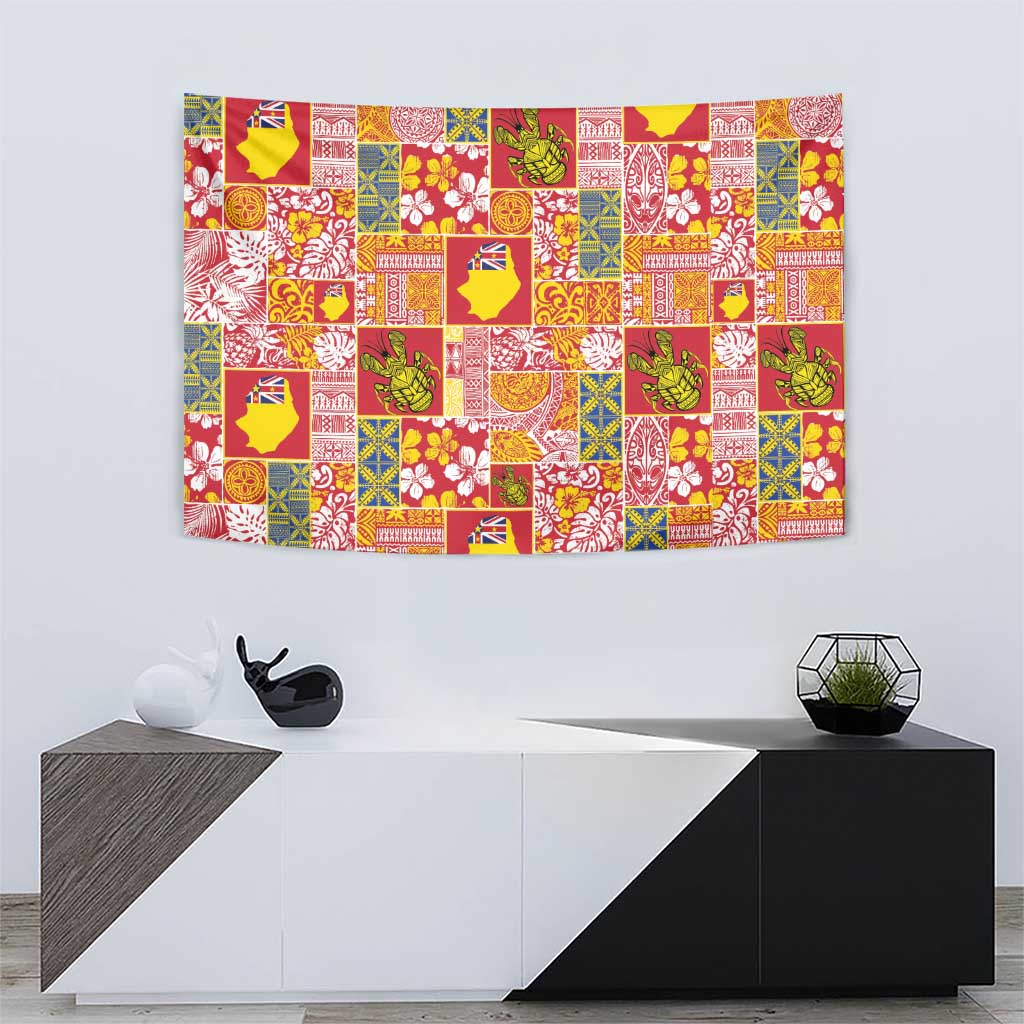 Niue Monuina e Kilisimasi Tapestry Pacific Patchwork Xmas Vibes - Polynesian Pride