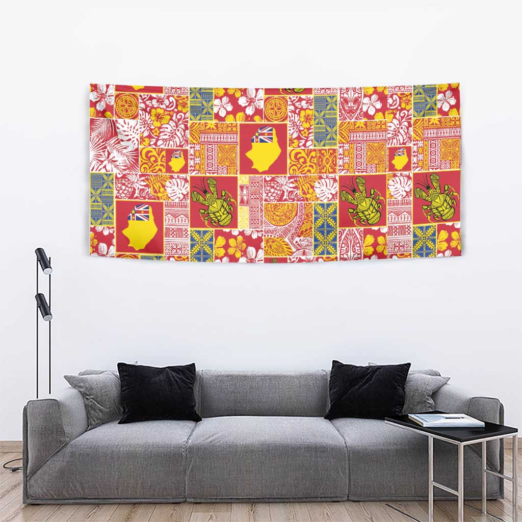 Niue Monuina e Kilisimasi Tapestry Pacific Patchwork Xmas Vibes - Polynesian Pride