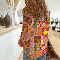 Niue Monuina e Kilisimasi Women Casual Shirt Pacific Patchwork Xmas Vibes - Polynesian Pride