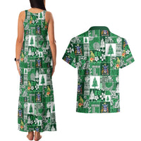 Norfolk Island Meri Krismas Couples Matching Tank Maxi Dress and Hawaiian Shirt Pacific Patchwork Xmas Vibes LT9 - Polynesian Pride