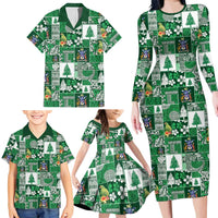 Norfolk Island Meri Krismas Family Matching Long Sleeve Bodycon Dress and Hawaiian Shirt Pacific Patchwork Xmas Vibes LT9 - Polynesian Pride