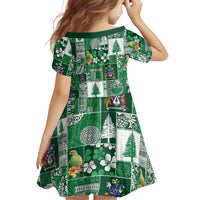 Norfolk Island Meri Krismas Family Matching Off The Shoulder Long Sleeve Dress and Hawaiian Shirt Pacific Patchwork Xmas Vibes LT9 - Polynesian Pride