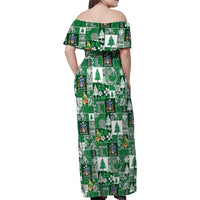 Norfolk Island Meri Krismas Family Matching Off Shoulder Maxi Dress and Hawaiian Shirt Pacific Patchwork Xmas Vibes LT9 - Polynesian Pride