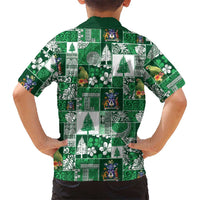 Norfolk Island Meri Krismas Family Matching Off Shoulder Short Dress and Hawaiian Shirt Pacific Patchwork Xmas Vibes LT9 - Polynesian Pride