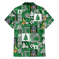 Norfolk Island Meri Krismas Family Matching Off Shoulder Short Dress and Hawaiian Shirt Pacific Patchwork Xmas Vibes LT9 - Polynesian Pride