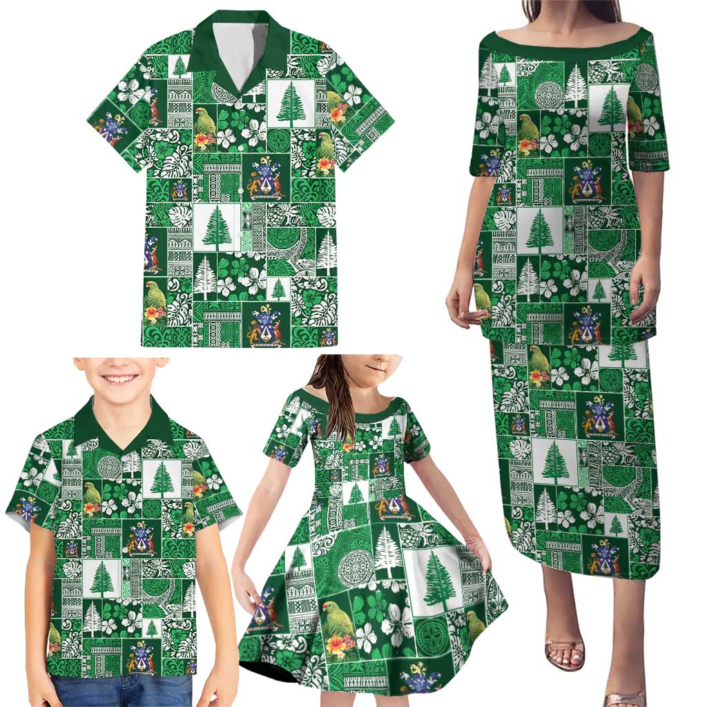 Norfolk Island Meri Krismas Family Matching Puletasi and Hawaiian Shirt Pacific Patchwork Xmas Vibes LT9 - Polynesian Pride