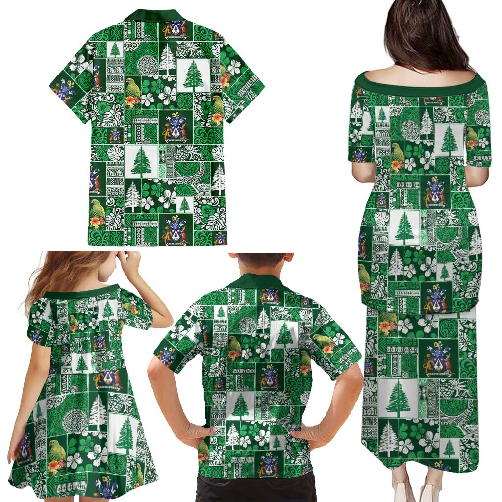 Norfolk Island Meri Krismas Family Matching Puletasi and Hawaiian Shirt Pacific Patchwork Xmas Vibes LT9 - Polynesian Pride