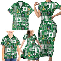 Norfolk Island Meri Krismas Family Matching Short Sleeve Bodycon Dress and Hawaiian Shirt Pacific Patchwork Xmas Vibes LT9 - Polynesian Pride